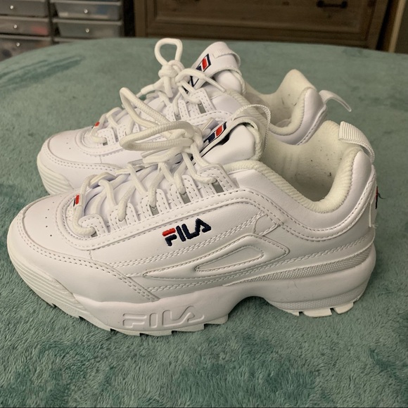 Kids Fila White Sneakers - Picture 7 of 8